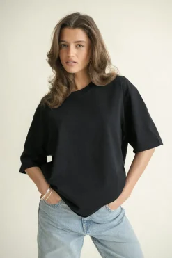 Discount Gina Tricot Oversized tee Zwart