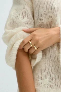 Best Gina Tricot 2-pack chunky rings Goud