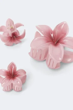 Best Gina Tricot 3-pack flower hair clip Roze