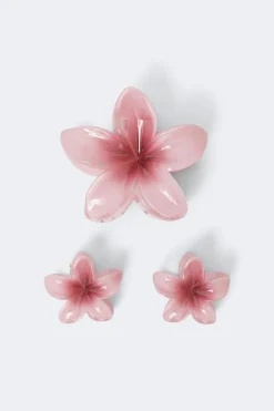 Best Gina Tricot 3-pack flower hair clip Roze