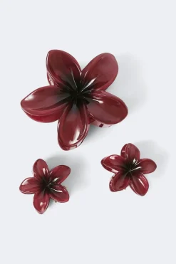 Discount Gina Tricot 3-pack flower hair clip Rood