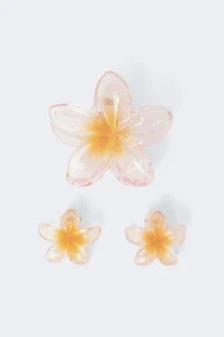 Sale Gina Tricot 3-pack flower hair clip Roze