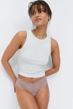 Discount Gina Tricot 2-pack lace brazilian Paars