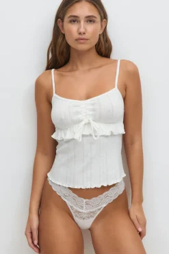 Online Gina Tricot 3-pack lace string Wit