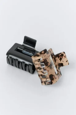 Online Gina Tricot 2-pack mini square hair clip Zwart