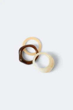 Hot Gina Tricot 3-pack rings Wit