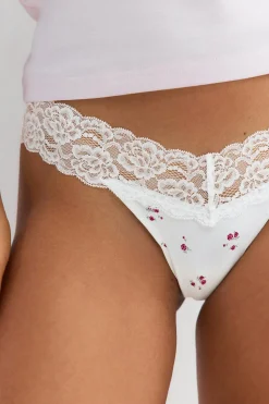 Discount Gina Tricot 3-pack soft micro thong Wit