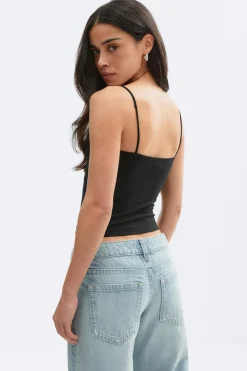 New Gina Tricot 2-pack spagetti strap singlet Zwart