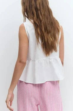 Best Gina Tricot Peplum tie top Wit