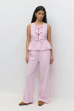 Best Gina Tricot Peplum tie top Roze