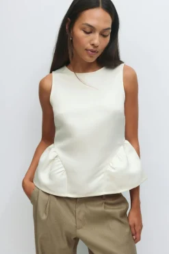 Gina Tricot Peplum top Wit