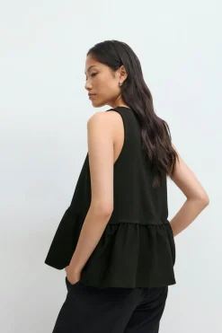 Gina Tricot Peplum top Zwart
