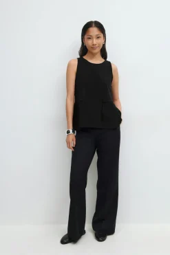 Gina Tricot Peplum top Zwart