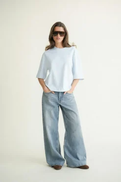 Hot Gina Tricot Perfect boxy tee Blauw