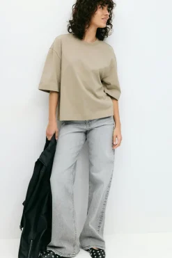 New Gina Tricot Perfect boxy tee Groen