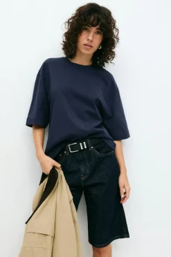 New Gina Tricot Perfect boxy tee Blauw