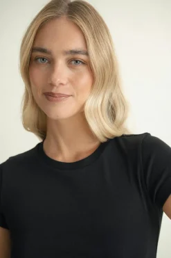 Clearance Gina Tricot Perfect tight tee Zwart