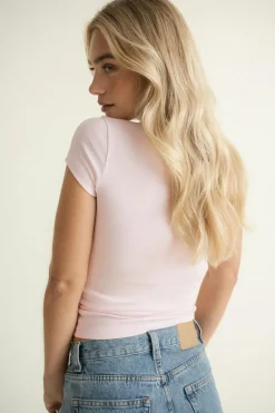 Gina Tricot Perfect tight tee Roze