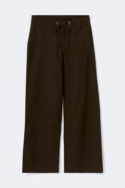 Clearance Gina Tricot Petite linen blend trousers Bruin