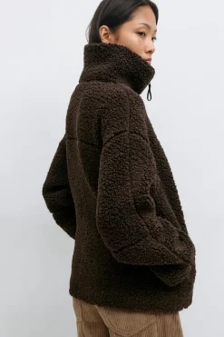 New Gina Tricot Pile zip jacket Bruin