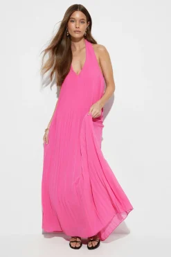 Best Gina Tricot Pleated maxi dress Roze