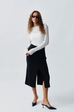 Online Gina Tricot Pleated skirt Zwart