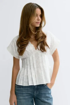 Clearance Gina Tricot Pleated top Wit