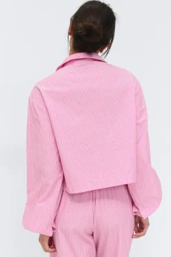 Discount Gina Tricot Poplin pyjamas shirt Roze