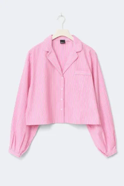 Discount Gina Tricot Poplin pyjamas shirt Roze