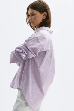 Outlet Gina Tricot Poplin shirt Paars