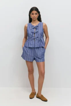 New Gina Tricot Poplin shorts Blauw