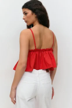 Best Gina Tricot Poplin singlet Rood