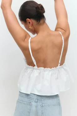 Sale Gina Tricot Poplin singlet Wit