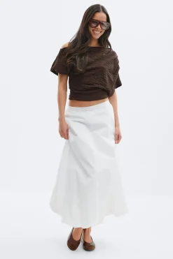 Gina Tricot Poplin skirt Wit