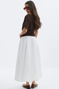 Gina Tricot Poplin skirt Wit