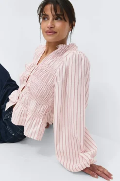 Gina Tricot Poplin smock blouse Wit