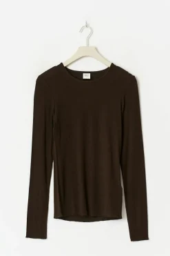 Sale Gina Tricot Premium long sleeve top Bruin
