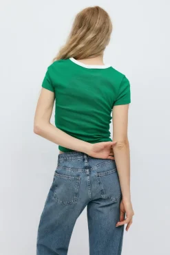 New Gina Tricot Printed tight top Groen