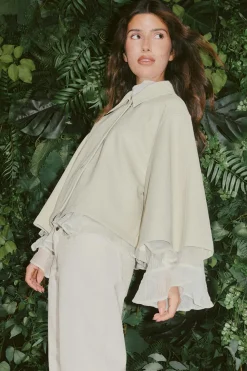 Hot Gina Tricot Pu cape jacket Wit