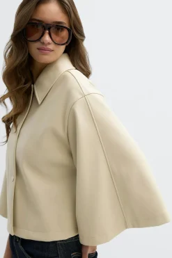 Hot Gina Tricot Pu cape jacket Wit