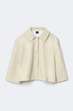 Hot Gina Tricot Pu cape jacket Wit