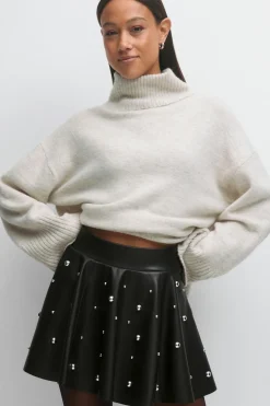 Outlet Gina Tricot Pu mini skirt Zwart
