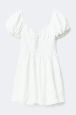 New Gina Tricot Puff sleeve mini dress Wit