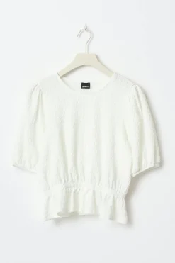 New Gina Tricot Puff sleeve top Wit