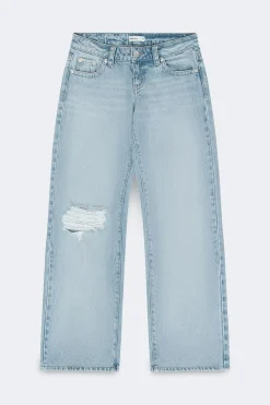 Online Gina Tricot Rebel low wide tall jeans Blauw