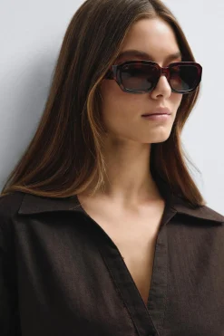 Online Gina Tricot Rectangular sunglasses Bruin