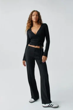 Sale Gina Tricot Relaxed bootcut trousers Zwart