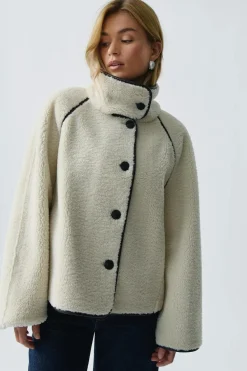 Best Gina Tricot Reversible teddy jacket Wit