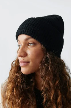 Outlet Gina Tricot Rib beanie Zwart