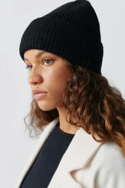 Outlet Gina Tricot Rib beanie Zwart